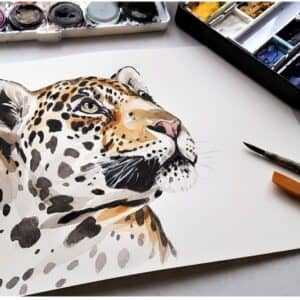 animal portrait, watercolour, workshop