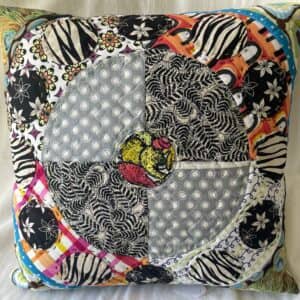 Multi-fabric Cushion by Sally Heron