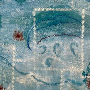 Abstract, blue, angular, white pattern