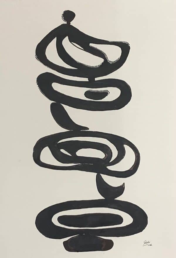 Black and white, collograph