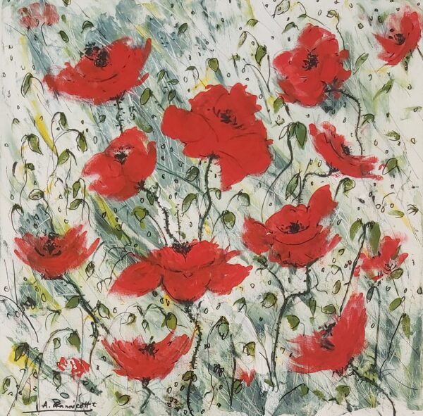 Poppies in the Wind by Angela Gannicott